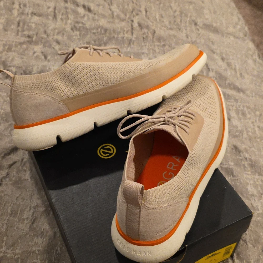 Cole Haan Zerogrand Omni Sneakers Men's Beige and Orange Casual Shoes - Picture 4 of 4